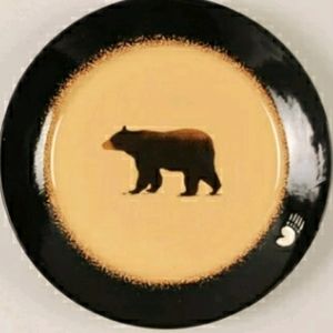 Black Bear Motiff Salad Snack Plates Cabin Perfect